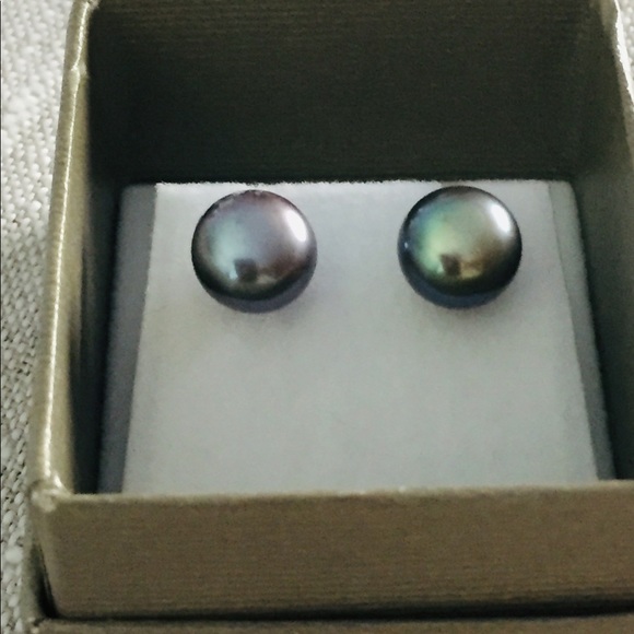 NWT Honora 7mm Black Freshwater Pearl Earrings - Picture 2 of 6